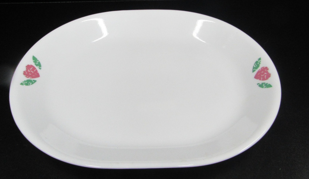 Corelle by Corning Quilt Oval Serving Plate/Platter c1980s Made in USA 12"x10"